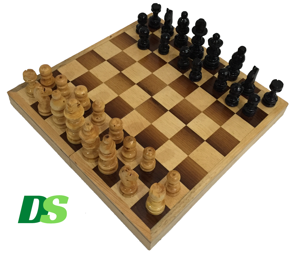 Ajedrez De Madera Artesanal: 25x25 Cm. Tablero Plegable