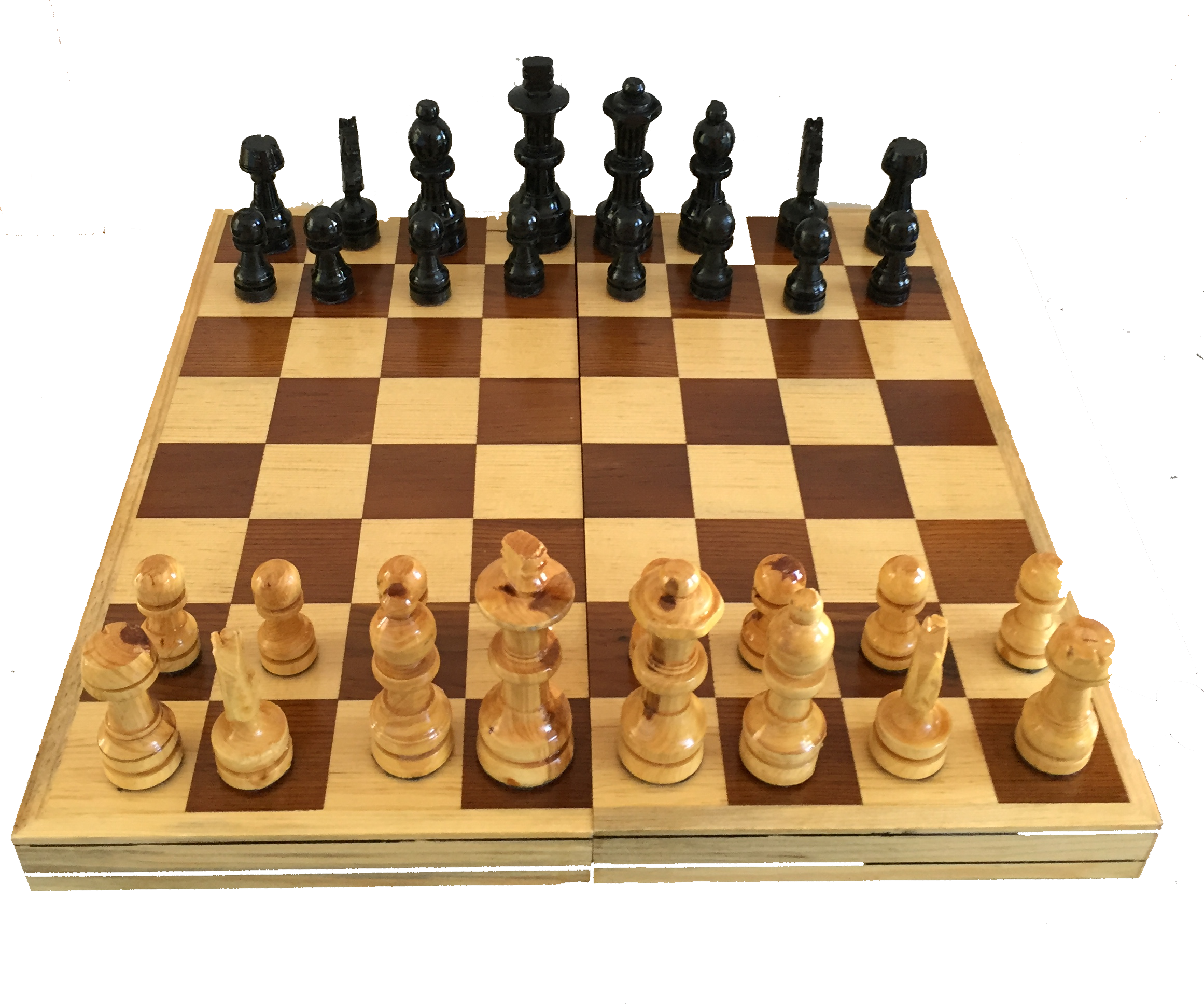 Ajedrez De Madera Artesanal: 25x25 Cm. Tablero Plegable