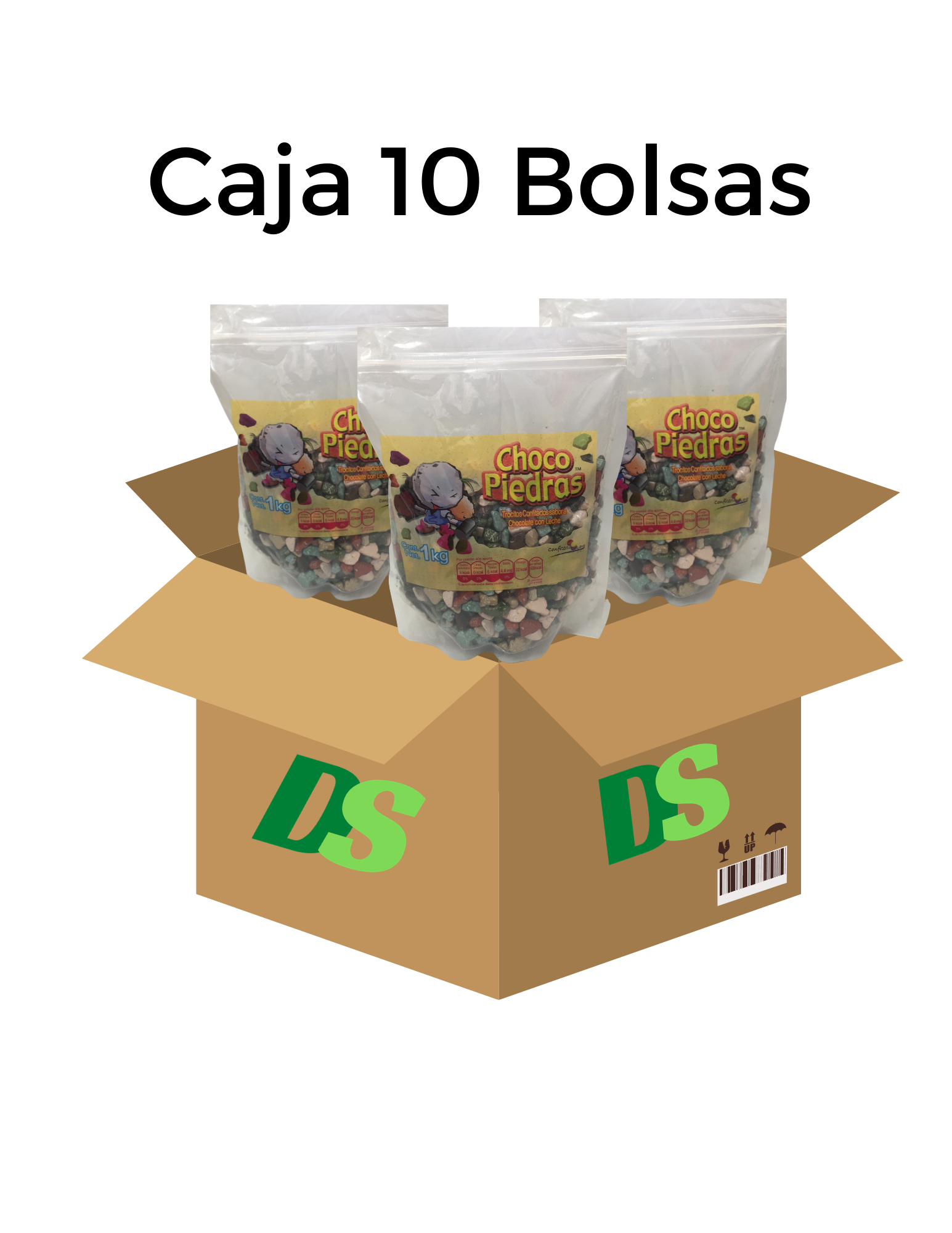 Caja Con 10 Choco Piedras De 1 Kg. C/u