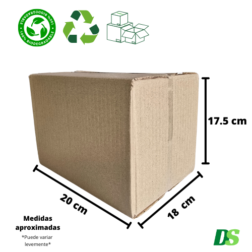 Cajas De Cartón Para Envios 20x13x17.5 Ecommerce 100 Pzas Natural