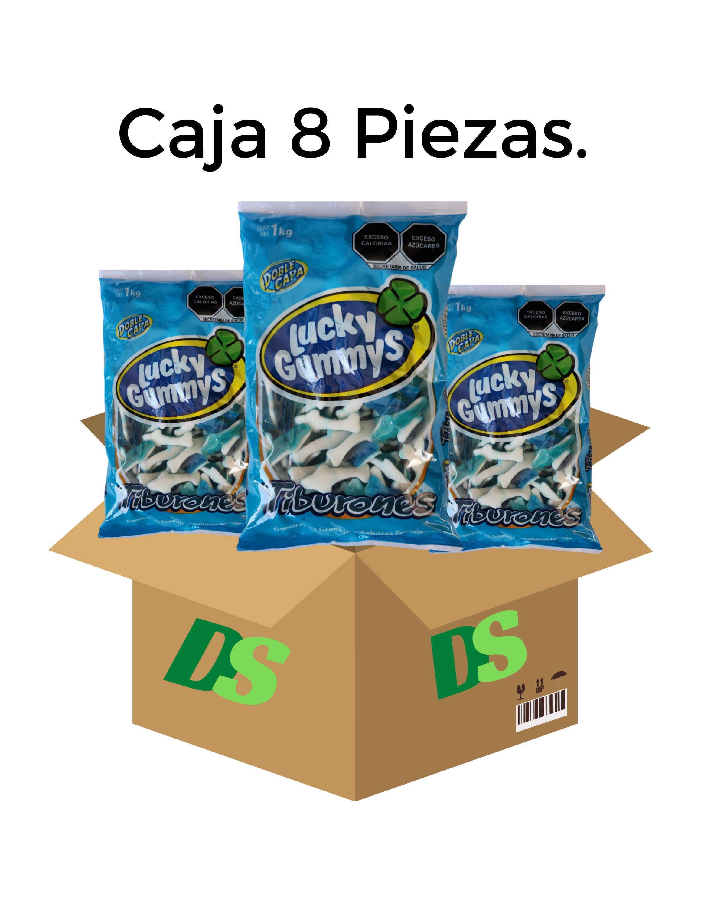 Lucky Gummys Gomitas En Forma De Tiburon, Caja De 8 Kg