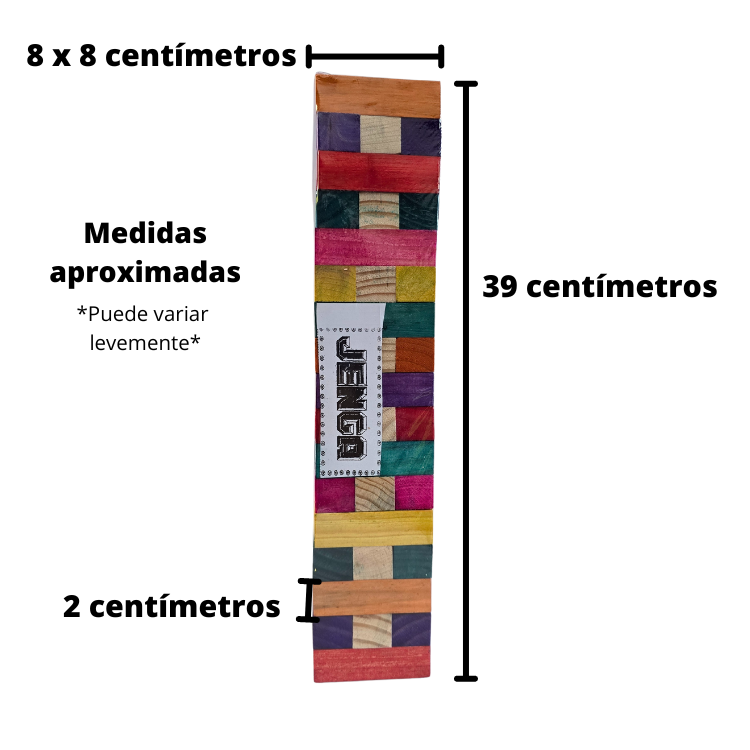 Jenga de Madera. Artesanal 37 cm.
