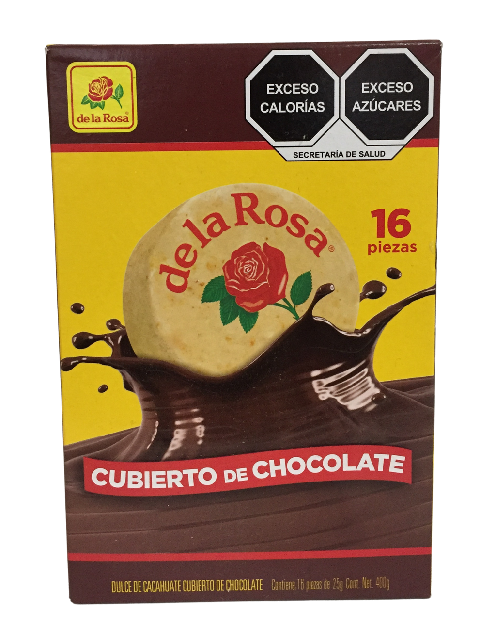 De la Rosa Mazapan - Cacahuate con Chocolate - Envasado - Unidad - 1 - 16 - 400 g - cacahuate