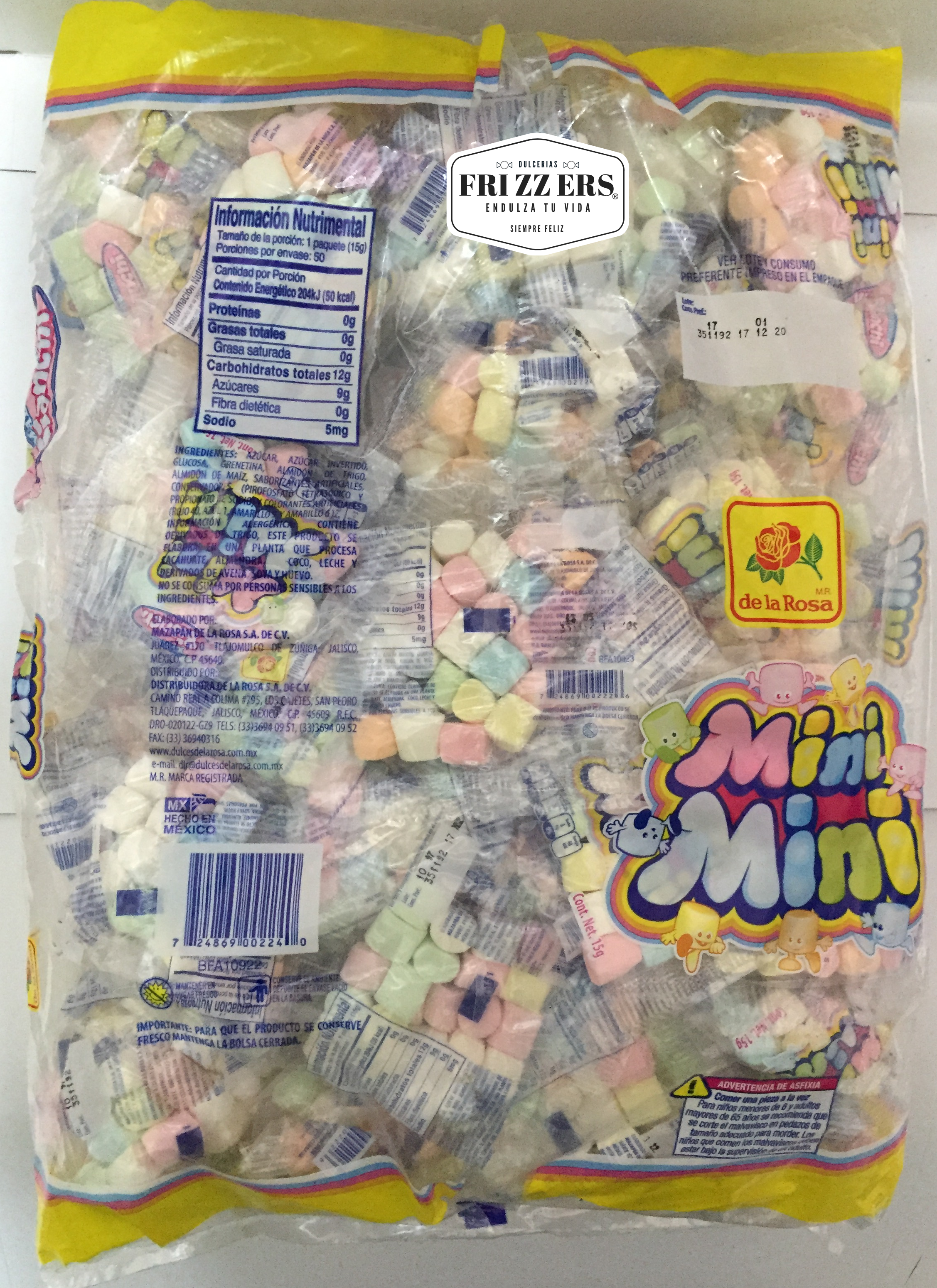 Mini Malvavisco De Colores Estuchado Con 50 Sobres. 750g.