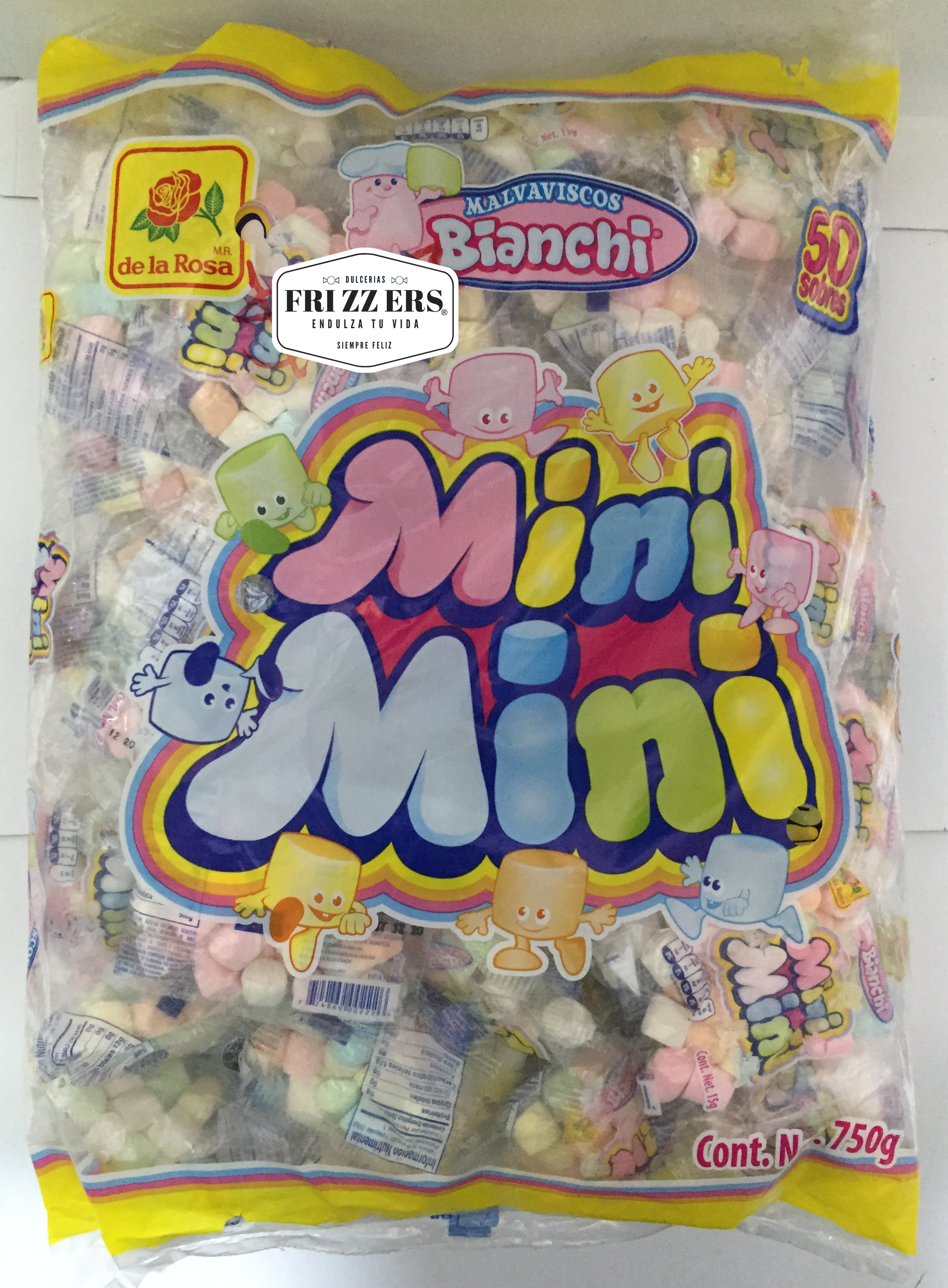 Mini Malvavisco De Colores Estuchado Con 50 Sobres. 750g.